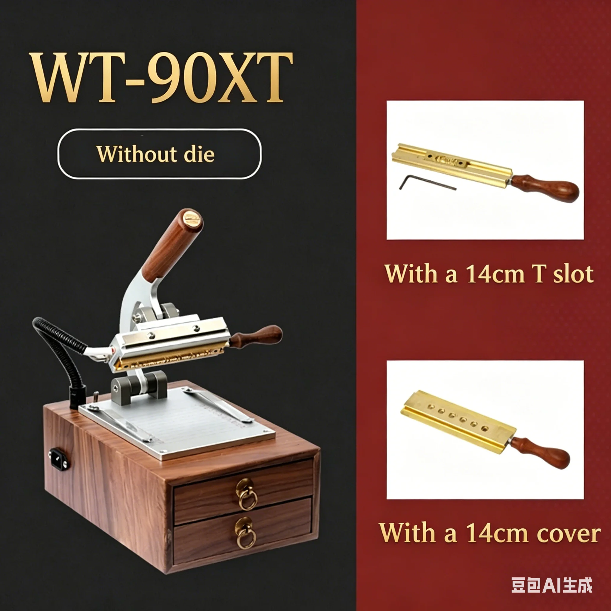 WT-90XT Manual Hot Foil Stamping Machine Wood Box Type Bronzing Machine for Leather Logo Embossing & Branding Heat Press Tool
WT-90XT Manual Hot Foil Stamping Machine Wood Box Type Bronzing Machine for Leather Logo Embossing & Branding Heat Press Tool