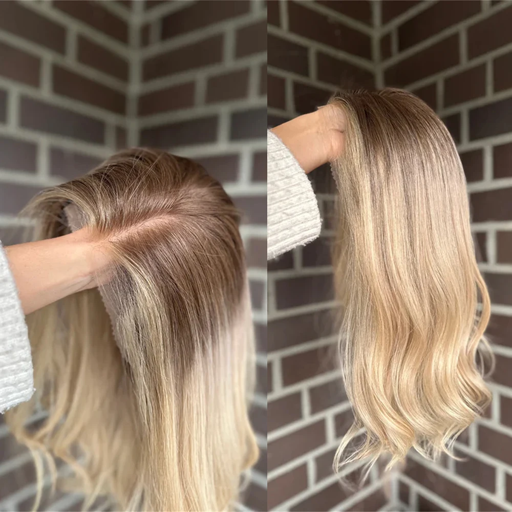 Ash Roots Pre-Plucked Glueless Wig Natural Wave Short Wig Light Blonde HD Lace Frontal Synthetic Lace Wig Friendly for Beginners 
Ash Roots Pre-Plucked Glueless Wig Natural Wave Short Wig Light Blonde HD Lace Frontal Synthetic Lace Wig Friendly for Beginners