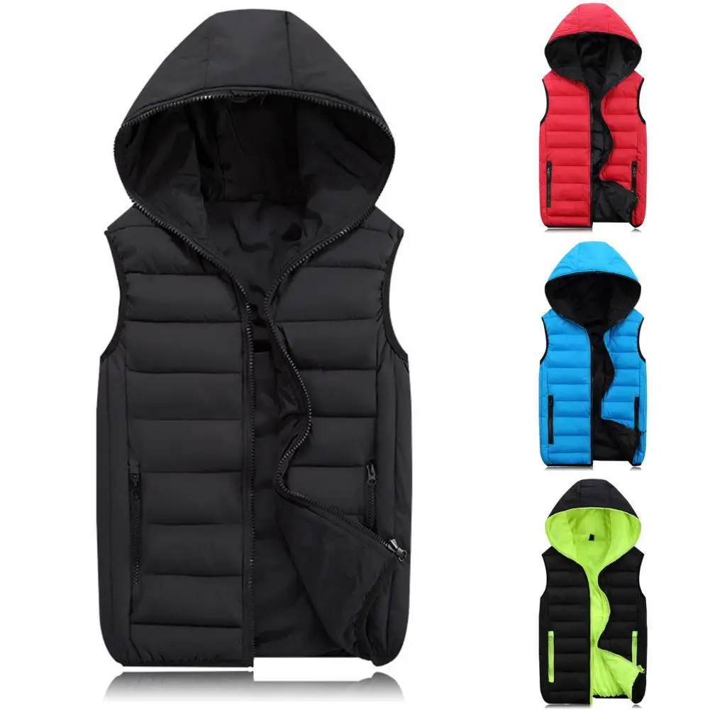 Warm Comfortable Men Winter Vest Unisex Hooded Warm Vest Coat with Zipper Placket Waterproof Pockets Autumn Winter for Men
Warm Comfortable Men Winter Vest Unisex Hooded Warm Vest Coat with Zipper Placket Waterproof Pockets Autumn Winter for Men