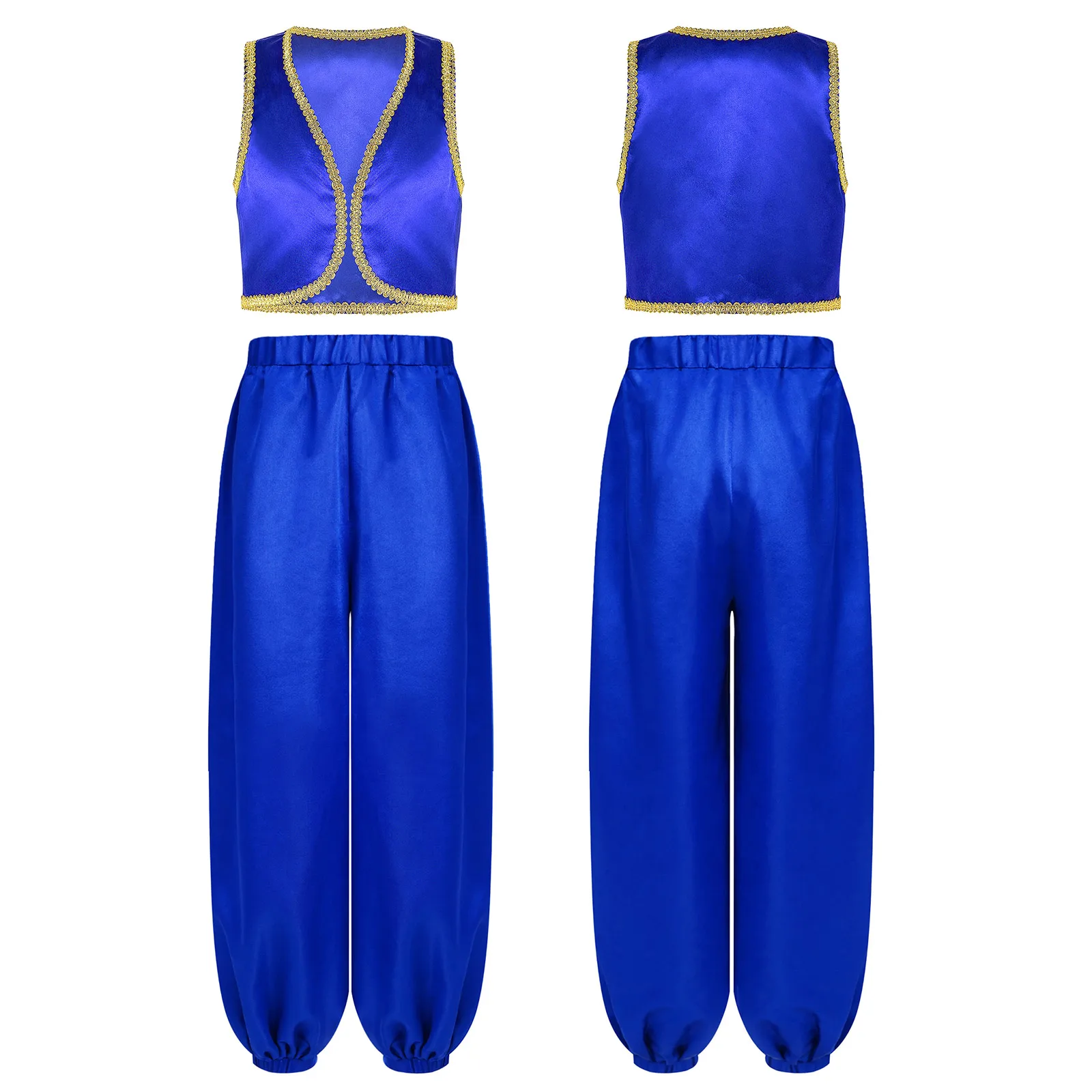 Girls Boys Arabian Prince Outfits Fairytale Cosplay Waistcoat Vest Top Satin Bloomers Harem Pants Halloween Carnival Dress Up
Girls Boys Arabian Prince Outfits Fairytale Cosplay Waistcoat Vest Top Satin Bloomers Harem Pants Halloween Carnival Dress Up
