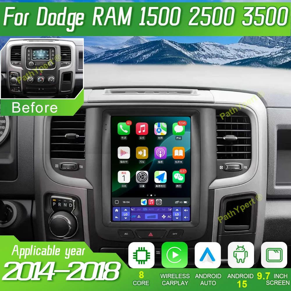 9.7''Android 15 For Dodge RAM 1500 2500 3500 2014-2018 Multimedia Player Car Radio Tesla Screen Stereo 4G WIFI Bluetooth Carplay
9.7''Android 15 For Dodge RAM 1500 2500 3500 2014-2018 Multimedia Player Car Radio Tesla Screen Stereo 4G WIFI Bluetooth Carplay