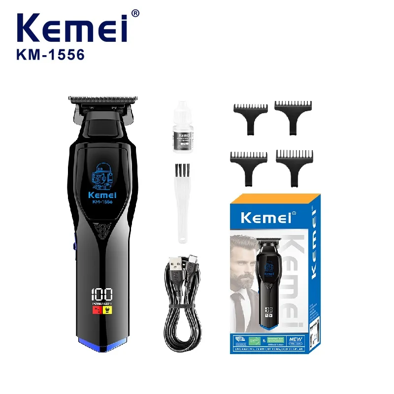 KEMEI KM-1556 Профессиональный парикмахерский триммер для волос Беспроводной триммер Электрическая машинка для стрижки волос с литиевой батареей Машина для стрижки волос
KEMEI KM-1556 Профессиональный парикмахерский триммер для волос Беспроводной триммер Электрическая машинка для стрижки волос с литиевой батареей Машина для стрижки волос