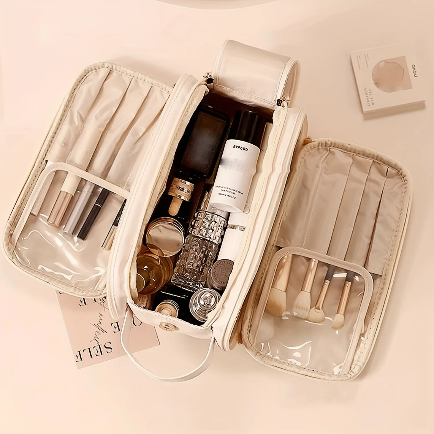 Large Capacity Comestic Bag, Waterproof Multi Layer Makeup Pouch, Toiletry Bag & Travel Accessories
Large Capacity Comestic Bag, Waterproof Multi Layer Makeup Pouch, Toiletry Bag & Travel Accessories