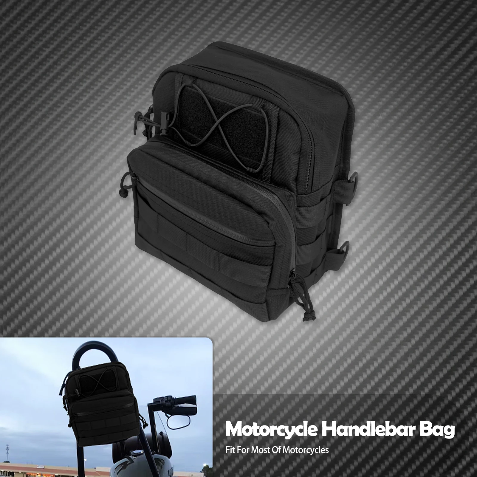 Motorcycle Handlebar Bag Front Storage Bag Universal For Harley Touring Softail Sportster XL Dyna T-Bar Club Style Handle Bags
Motorcycle Handlebar Bag Front Storage Bag Universal For Harley Touring Softail Sportster XL Dyna T-Bar Club Style Handle Bags