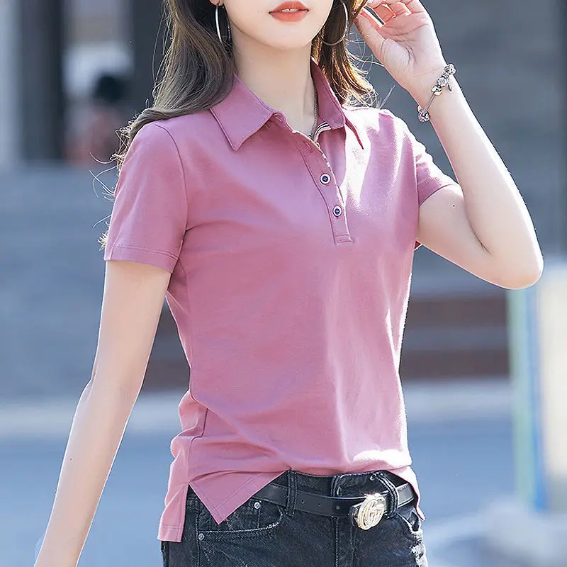 Fashion Lapel Button Solid Color All-match Polo Shirts Female Clothing 2023 Summer New Casual Pullovers Loose Korean Tee Shirt
Fashion Lapel Button Solid Color All-match Polo Shirts Female Clothing 2023 Summer New Casual Pullovers Loose Korean Tee Shirt
