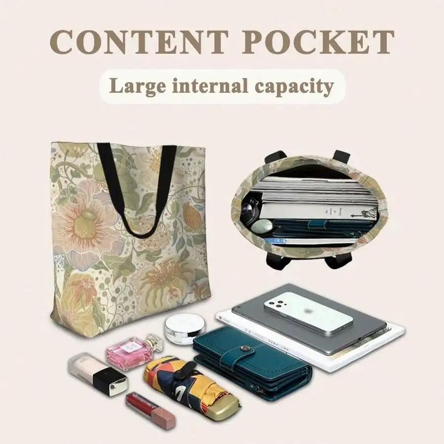 Vintage Floral Print Casual Tote Bag With Large Internal Capacity For Women
Vintage Floral Print Casual Tote Bag With Large Internal Capacity For Women