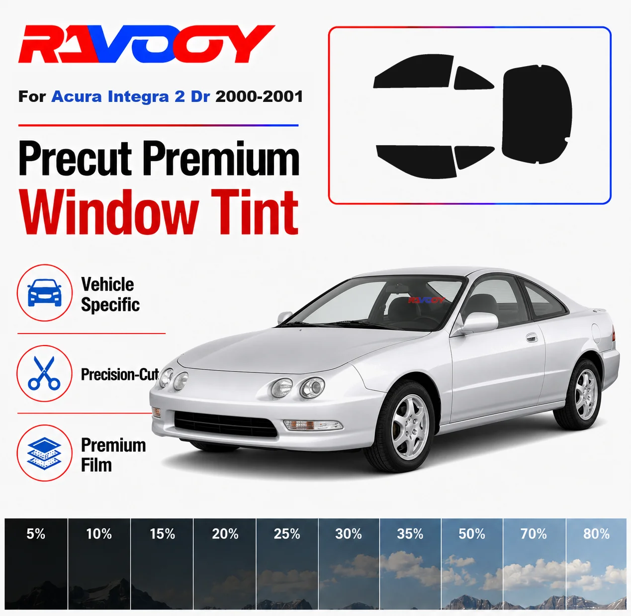 Premium Precut Window Tint Kit Front Rear Windows Rear Windshield For Acura Integra 2Dr 2000-2001 Complete Set Nano Ceramic Film
Premium Precut Window Tint Kit Front Rear Windows Rear Windshield For Acura Integra 2Dr 2000-2001 Complete Set Nano Ceramic Film