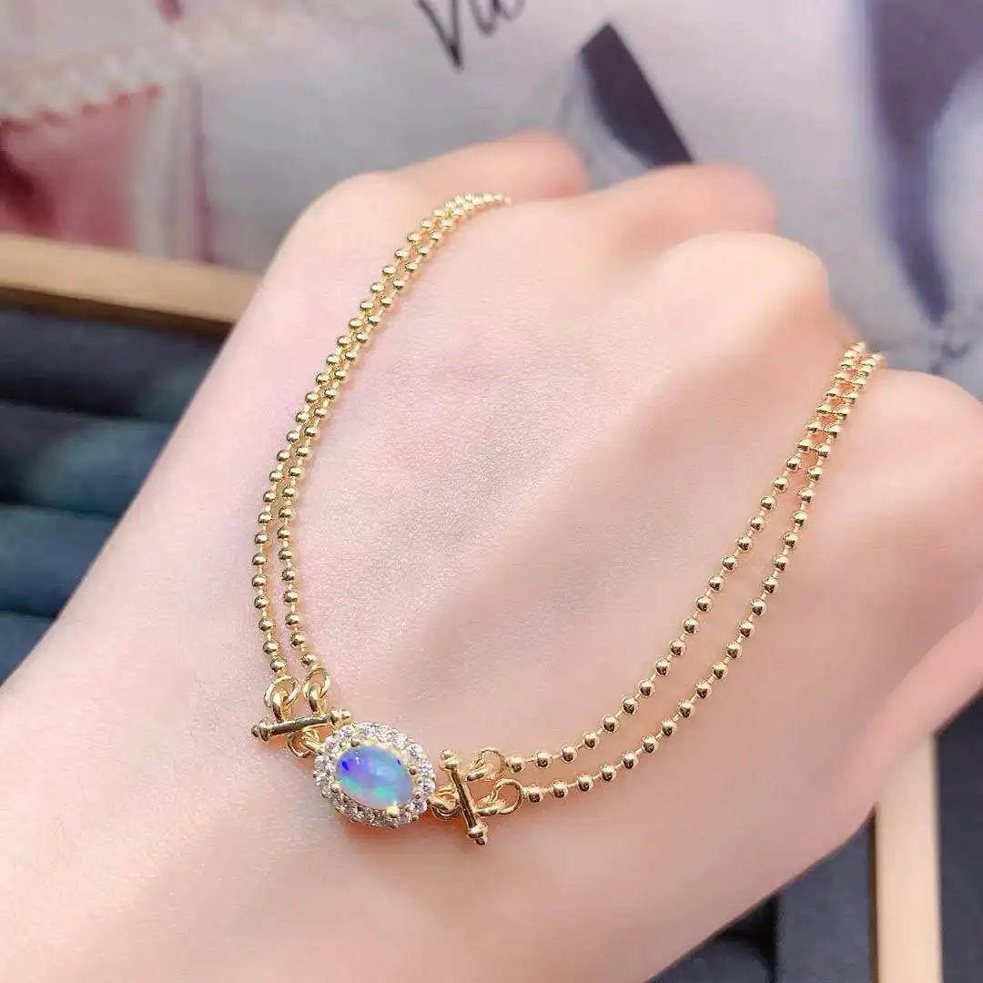 Most Popular 100% Natural and Real Opal Bracelet 925 Sterling Silver Opal Bracelet
Most Popular 100% Natural and Real Opal Bracelet 925 Sterling Silver Opal Bracelet