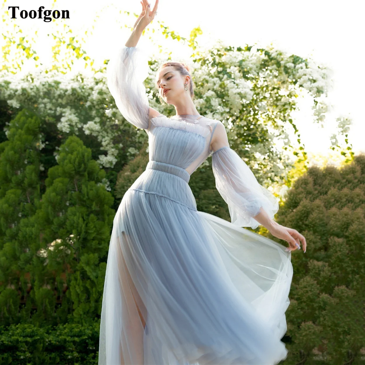 Toofgon A Line Tulle Korea Women Prom Dresses Long Sleeves O-Neck Formal Prom Gowns Short Lining Special Evening Party Dress
Toofgon A Line Tulle Korea Women Prom Dresses Long Sleeves O-Neck Formal Prom Gowns Short Lining Special Evening Party Dress