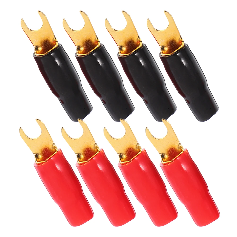 4 Pairs Audio Modification Terminals 0ga Fork Connectors Electrical Crimp Ring Spade Adapters Speaker Wire Plugs
4 Pairs Audio Modification Terminals 0ga Fork Connectors Electrical Crimp Ring Spade Adapters Speaker Wire Plugs