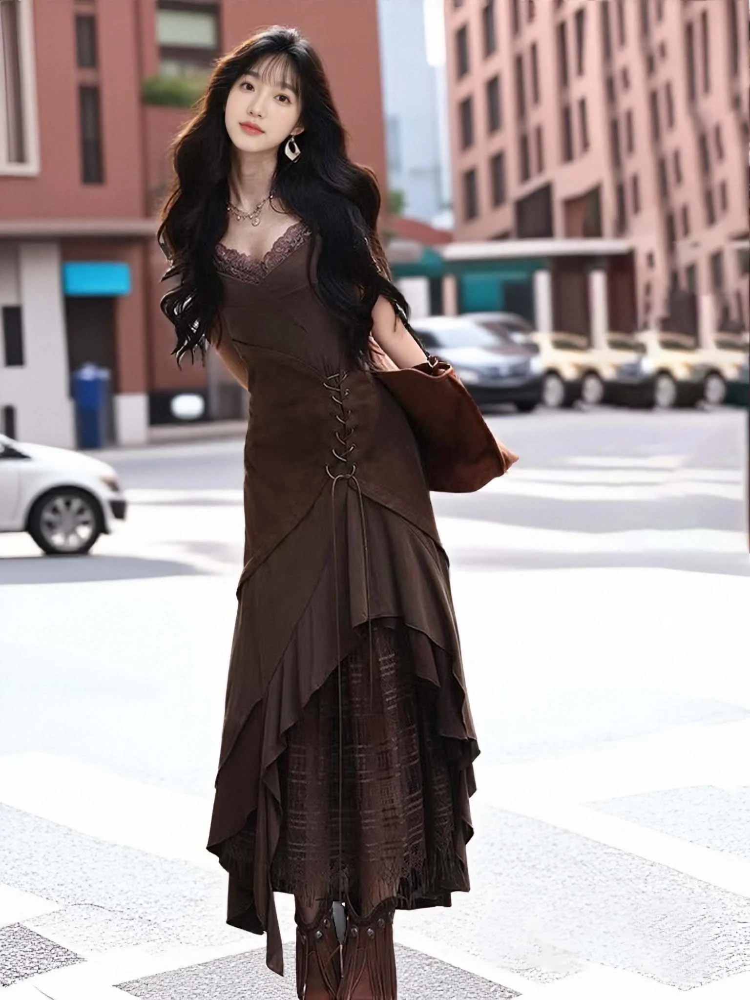 Browan Strapless Dress Women's Early Autumn Vintage Waist Cinching Asymmetrical Hem Ruffle Banded Long Dress Casual Style
Browan Strapless Dress Women's Early Autumn Vintage Waist Cinching Asymmetrical Hem Ruffle Banded Long Dress Casual Style