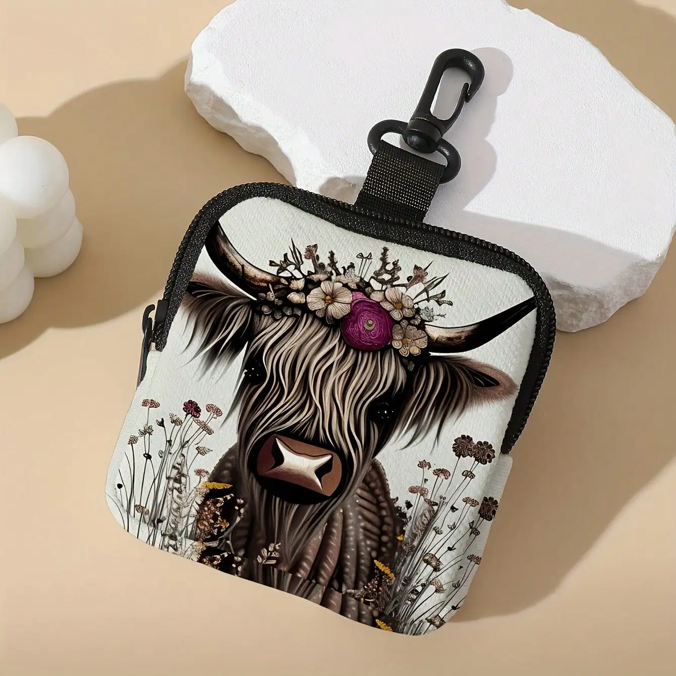 Chic Highland Cow Print Large Capacity Faux Leather Wallet - Waterproof, Multi-Function With Zippered Coin Purse, Key & Card Holder, And Wireless Earbud Storage
Chic Highland Cow Print Large Capacity Faux Leather Wallet - Waterproof, Multi-Function With Zippered Coin Purse, Key & Card Holder, And Wireless Earbud Storage