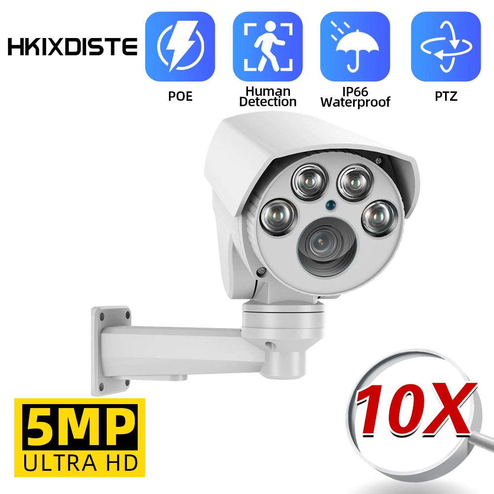 5MP 10X Zoom Outdoor Waterproof IP POE PTZ Bullet Video Surveillance Camera XMEYE H.265 Human Detect CCTV Secutity POE Camera
5MP 10X Zoom Outdoor Waterproof IP POE PTZ Bullet Video Surveillance Camera XMEYE H.265 Human Detect CCTV Secutity POE Camera