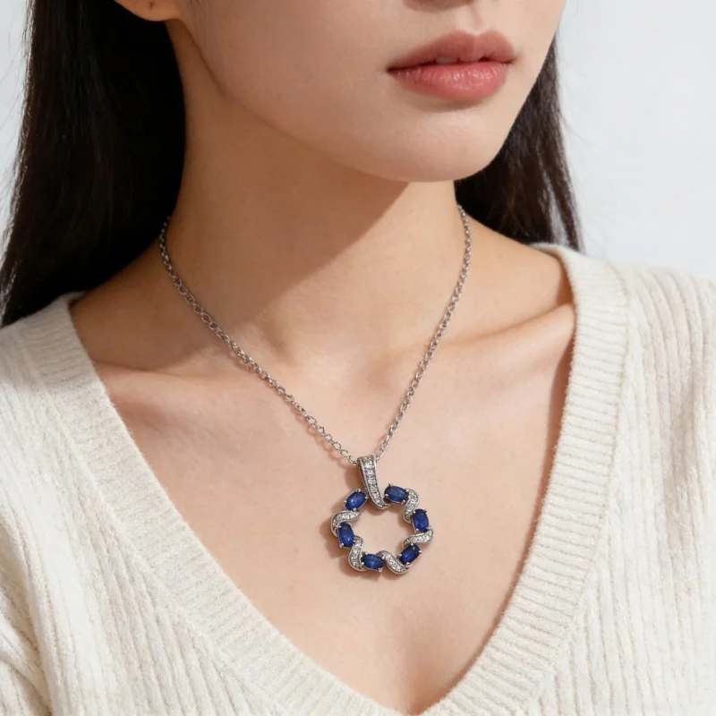 Twisted Wreath Natural Sapphire Pendant 3x5mm Oval Cut S925 Silver Certified by CUG
Twisted Wreath Natural Sapphire Pendant 3x5mm Oval Cut S925 Silver Certified by CUG