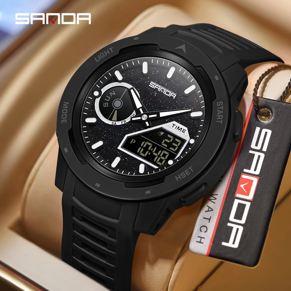 SANDA 6335 sports electronic quartz dual display watch multifunctional 50 meter waterproof men's and women's night lights 2026
SANDA 6335 sports electronic quartz dual display watch multifunctional 50 meter waterproof men's and women's night lights 2026