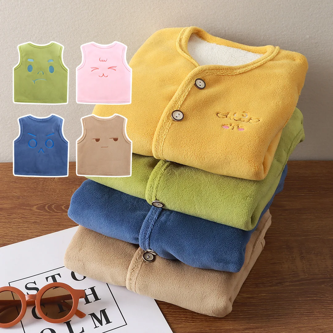 Children's fleece vest, autumn and winter thick baby cardigan, warm men's and women's clothing embroidery outerwear,W179
Children's fleece vest, autumn and winter thick baby cardigan, warm men's and women's clothing embroidery outerwear,W179