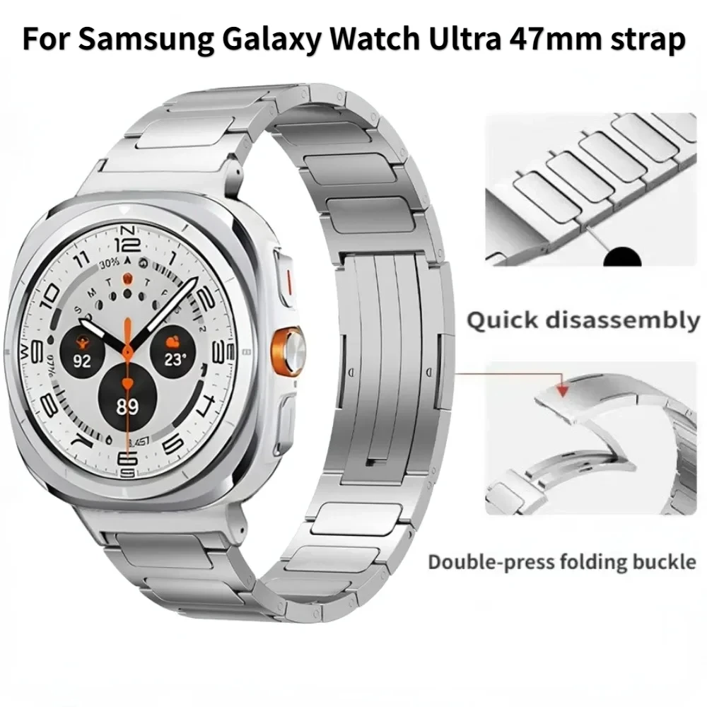 Titanium Alloy Metal Strap for Samsung Galaxy Watch Ultra 47mm Stainless Steel Bracelet Wristband for Galaxy Watch 7 Ultra Belt
Titanium Alloy Metal Strap for Samsung Galaxy Watch Ultra 47mm Stainless Steel Bracelet Wristband for Galaxy Watch 7 Ultra Belt