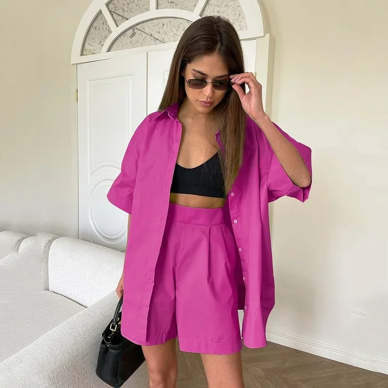 DAYIFUN Casual Women Lounge Wear Summer Tracksuit Short Sets Long Sleeve Shirt Tops and Mini Shorts Suit 2024 New Two Piece Set
DAYIFUN Casual Women Lounge Wear Summer Tracksuit Short Sets Long Sleeve Shirt Tops and Mini Shorts Suit 2024 New Two Piece Set