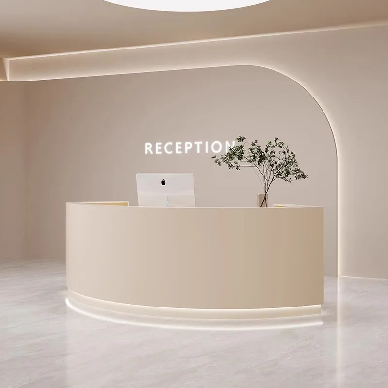 Modern Curved Small Hotel Reception Desk Black Round Office Beauty Salon Black Reception Desk
Modern Curved Small Hotel Reception Desk Black Round Office Beauty Salon Black Reception Desk