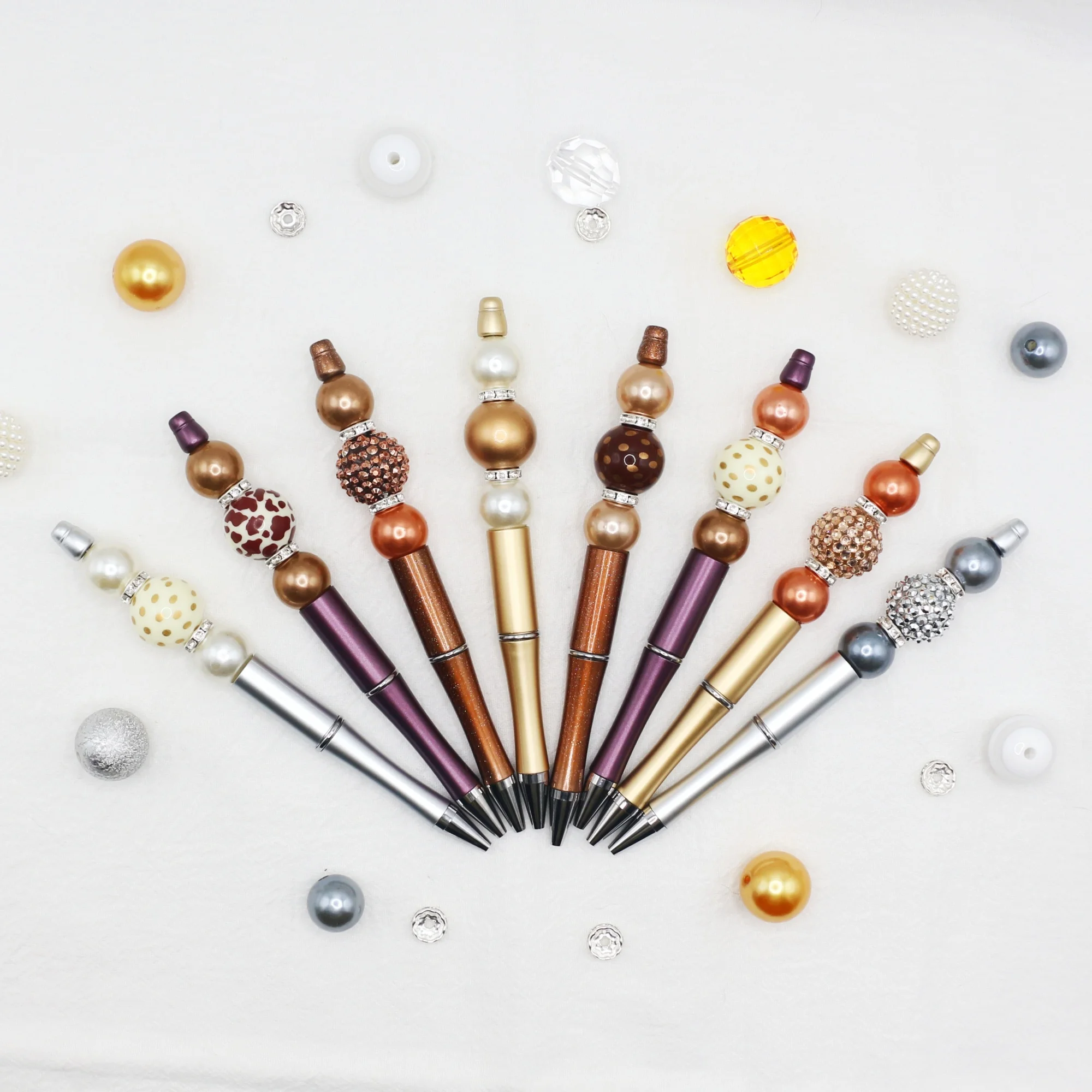 8Pcs Golden Coffee Color Acrylic Fashion Casual DIY Beaded Pen Ballpoint Pen Set Office Stationery
8Pcs Golden Coffee Color Acrylic Fashion Casual DIY Beaded Pen Ballpoint Pen Set Office Stationery