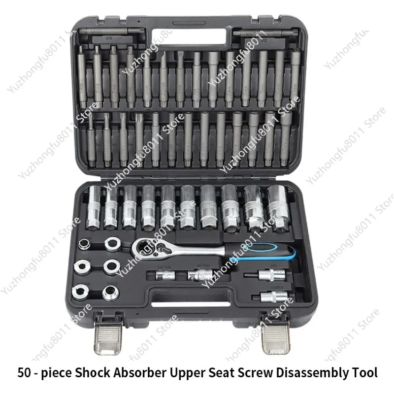 Набор из 50 предметов: Специальный инструмент для снятия гаек амортизаторов, съемник верхних гаек стоек амортизаторов, инструмент для ремонта автомобилей
Набор из 50 предметов: Специальный инструмент для снятия гаек амортизаторов, съемник верхних гаек стоек амортизаторов, инструмент для ремонта автомобилей