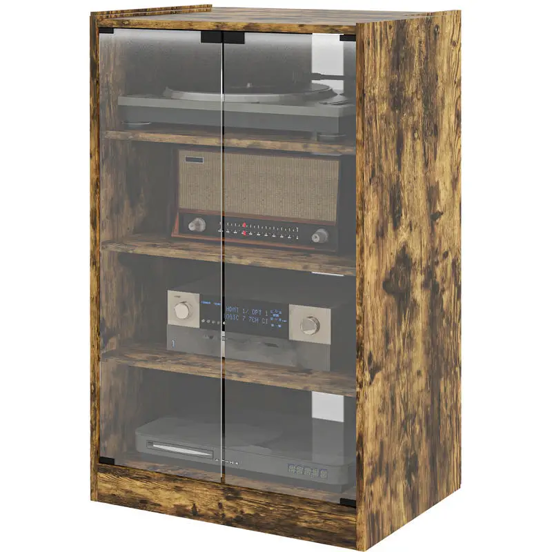 HOMCOM 5-Tier Media Cabinet, Media Stand with Adjustable Shelves, Tempered Glass Doors, and Cable Management, Rustic Brown
HOMCOM 5-Tier Media Cabinet, Media Stand with Adjustable Shelves, Tempered Glass Doors, and Cable Management, Rustic Brown