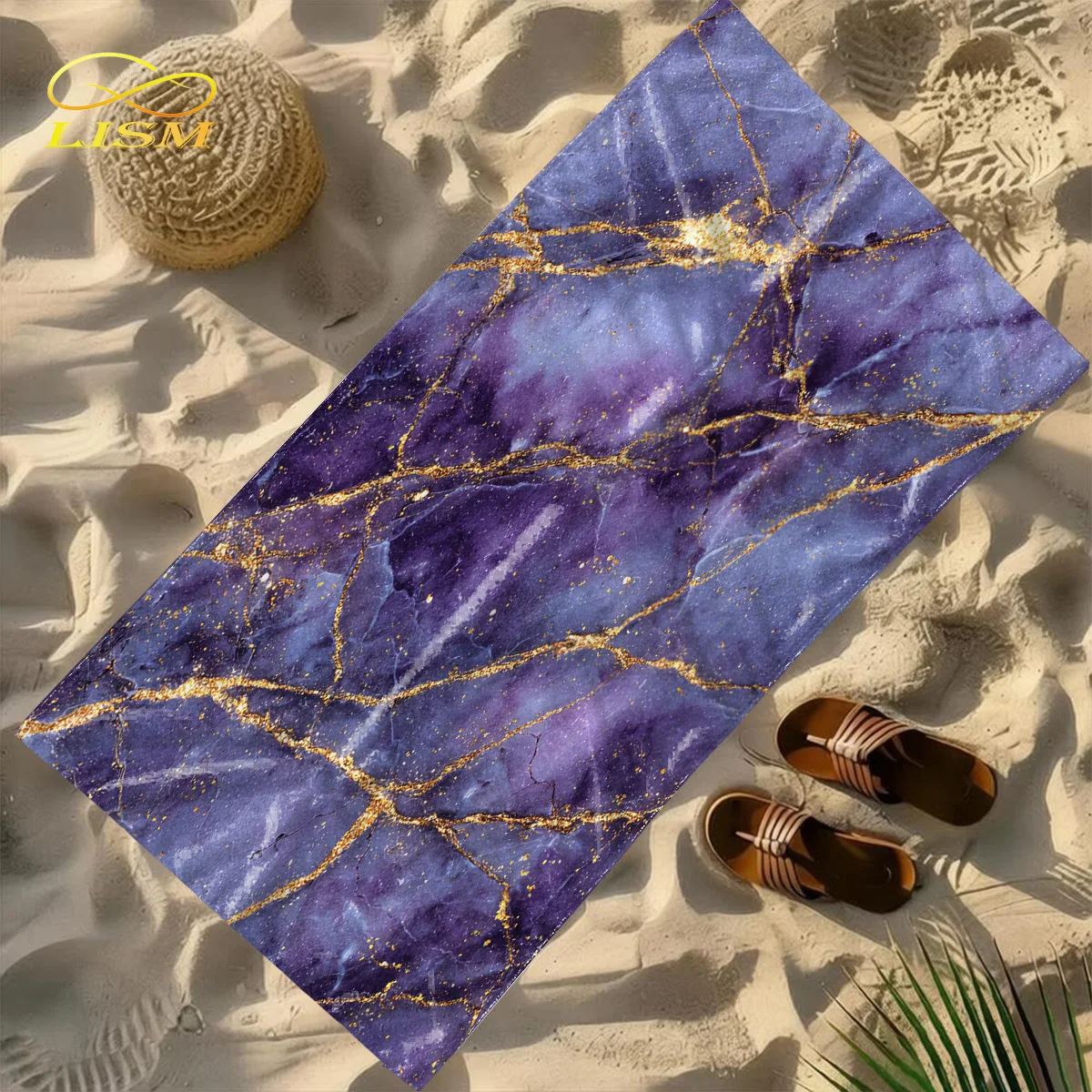 1pc Purple And Gold Marble Towel-Oversized, Absorbent Microfiber, Quick Dry, Ideal for Travel, Swimming, Surfing Bath Towel
1pc Purple And Gold Marble Towel-Oversized, Absorbent Microfiber, Quick Dry, Ideal for Travel, Swimming, Surfing Bath Towel