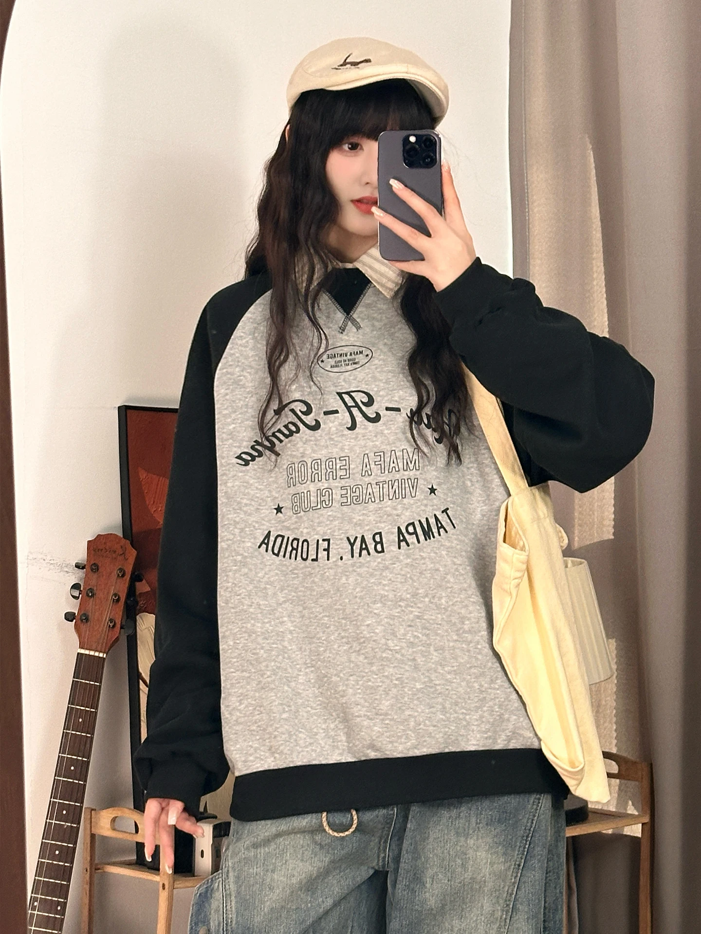 Original American Retro Letter Print Color Blo round Ne Sweatirt Women's Spring College Sle Casual Top Cotton Material
Original American Retro Letter Print Color Blo round Ne Sweatirt Women's Spring College Sle Casual Top Cotton Material
