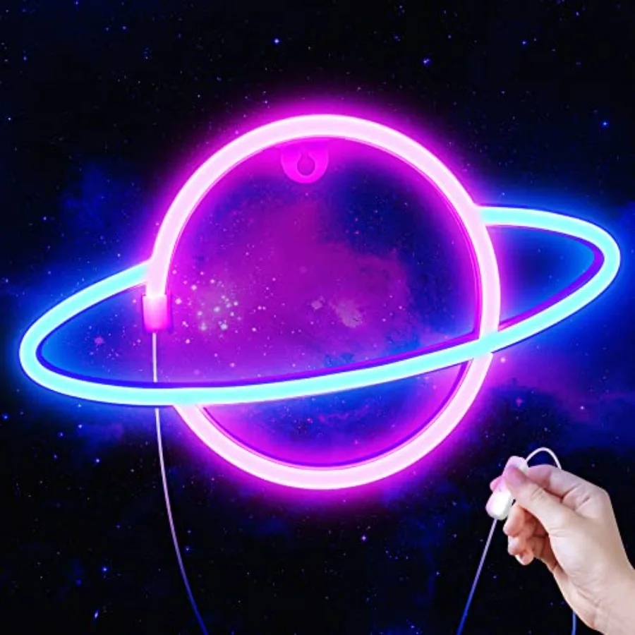 Neon Sign - USB Powered Saturn LED Light with On/Off Switch, Led Sign for Wall Decor - Aesthetic Hanging Saturn Neon Light for
Neon Sign - USB Powered Saturn LED Light with On/Off Switch, Led Sign for Wall Decor - Aesthetic Hanging Saturn Neon Light for