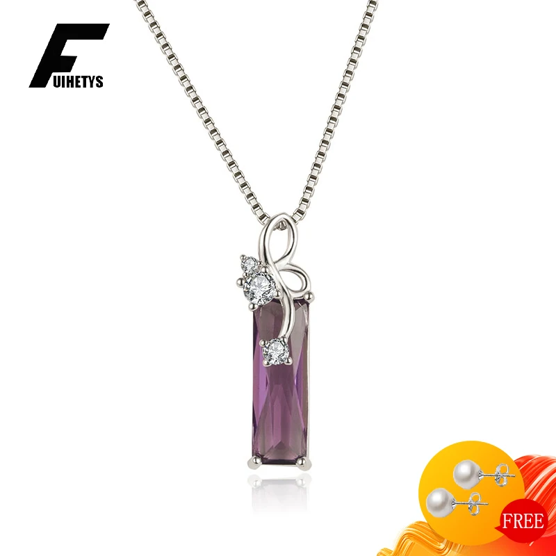 925 Silver Jewelry Necklace Rectangle Amethyst Zircon Gemstone Pendant for Women Wedding Engagement Party Accessories Wholesale
925 Silver Jewelry Necklace Rectangle Amethyst Zircon Gemstone Pendant for Women Wedding Engagement Party Accessories Wholesale