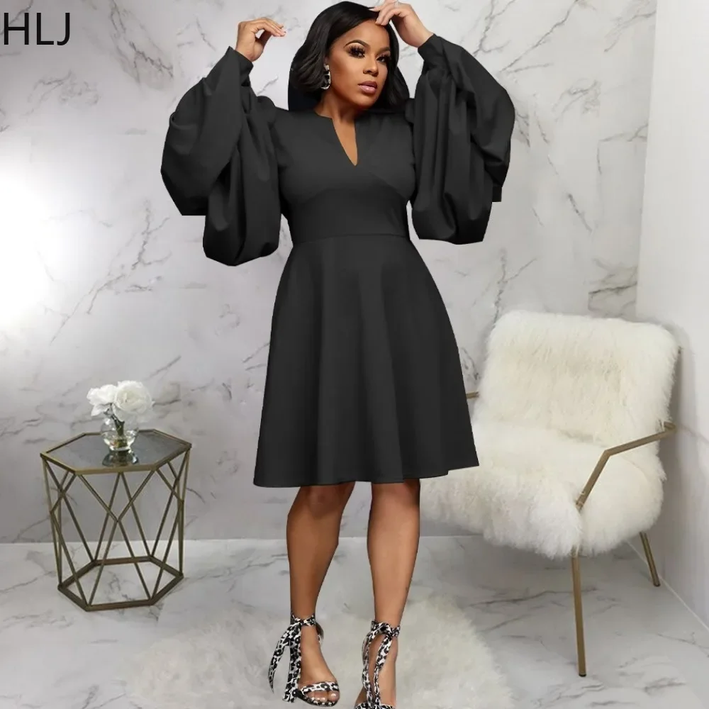 HLJ Elegant Lady Solid Color Knee Dresses Women V Neck Long Sleeve A-line Dress Casual Female Matching Slim Vestidos Streetwear
HLJ Elegant Lady Solid Color Knee Dresses Women V Neck Long Sleeve A-line Dress Casual Female Matching Slim Vestidos Streetwear
