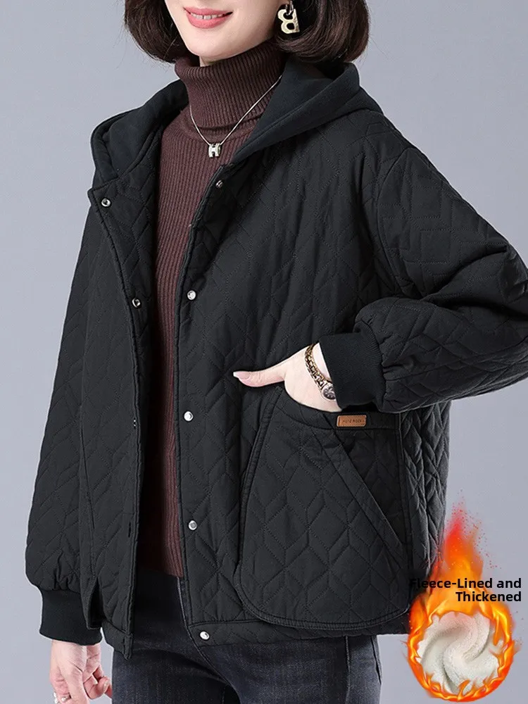 plus Size Casual Thickened Hooded Cotton Jacket Women's Simple Style Autumn Winter New Mommy Clothes Korean Version Loose Fit
plus Size Casual Thickened Hooded Cotton Jacket Women's Simple Style Autumn Winter New Mommy Clothes Korean Version Loose Fit