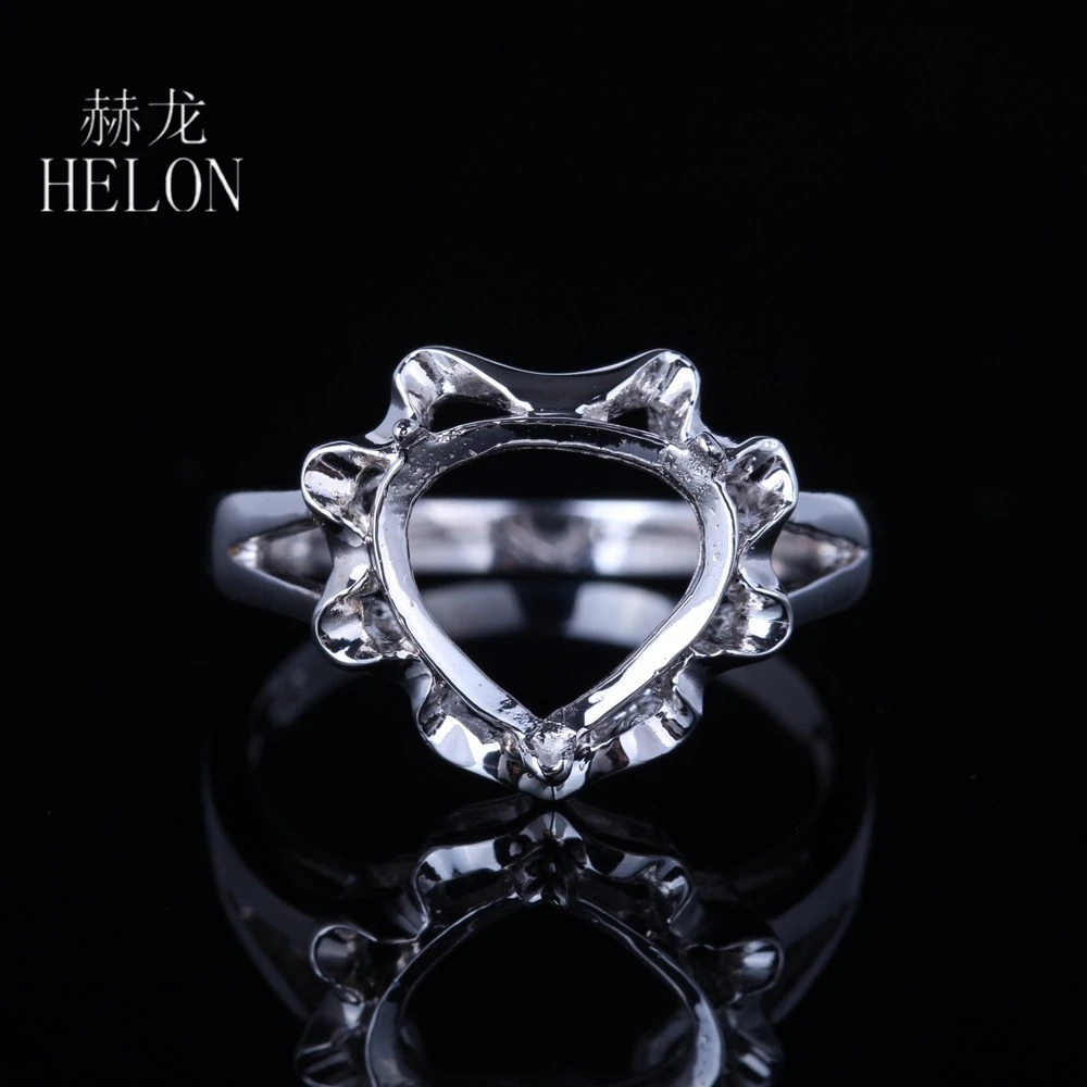 HELON 10mm Heart Cut Sterling Silver 925 Wedding Anniversary Semi Mount Ring Setting Women Trendy Fine Jewelry Gift
HELON 10mm Heart Cut Sterling Silver 925 Wedding Anniversary Semi Mount Ring Setting Women Trendy Fine Jewelry Gift
