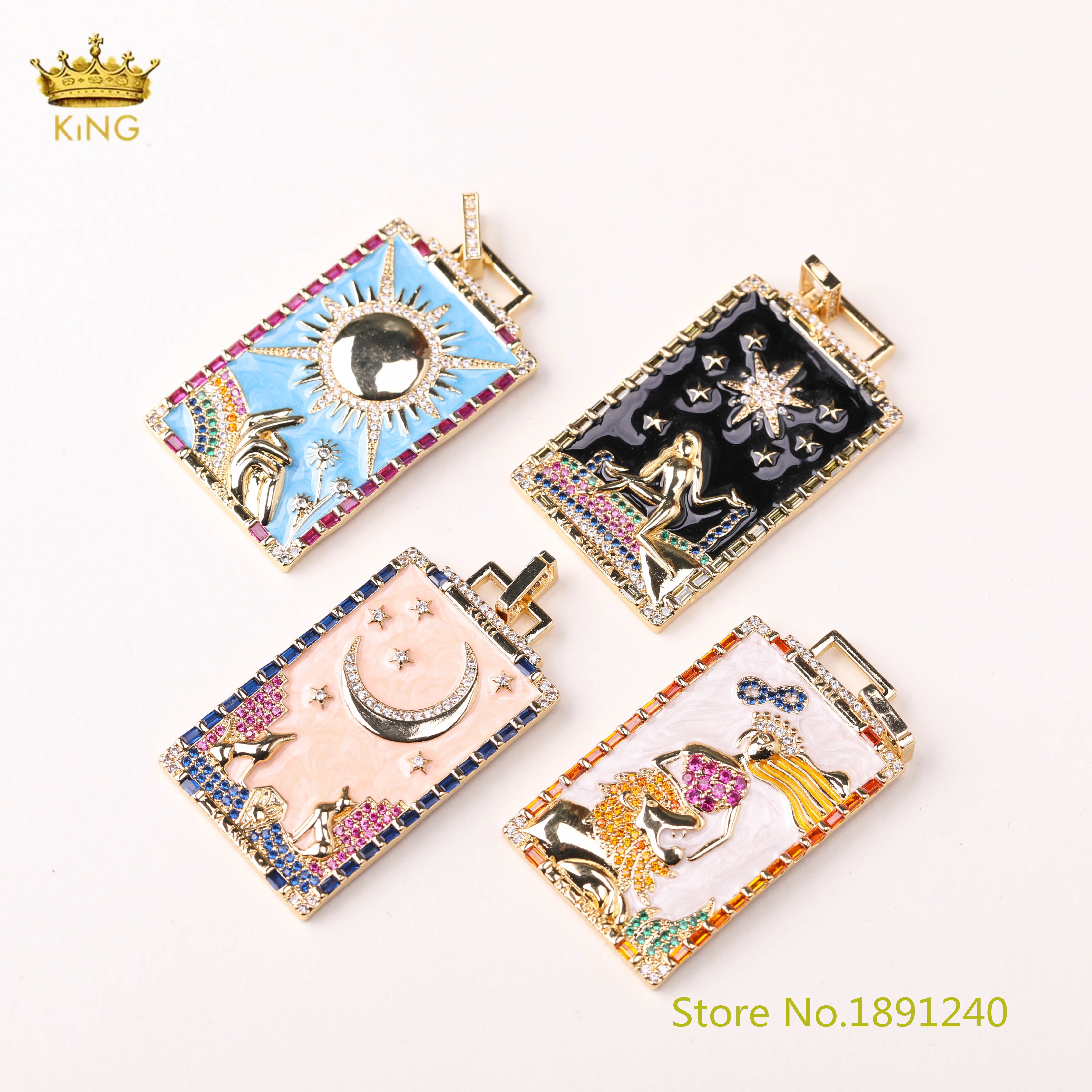 5pcs Enamel Rectangular Rainbow Tarot Cards Pendant Moon Heart CZ Micro Pave Charm for Necklace and Bracelet Jewelry Making
5pcs Enamel Rectangular Rainbow Tarot Cards Pendant Moon Heart CZ Micro Pave Charm for Necklace and Bracelet Jewelry Making
