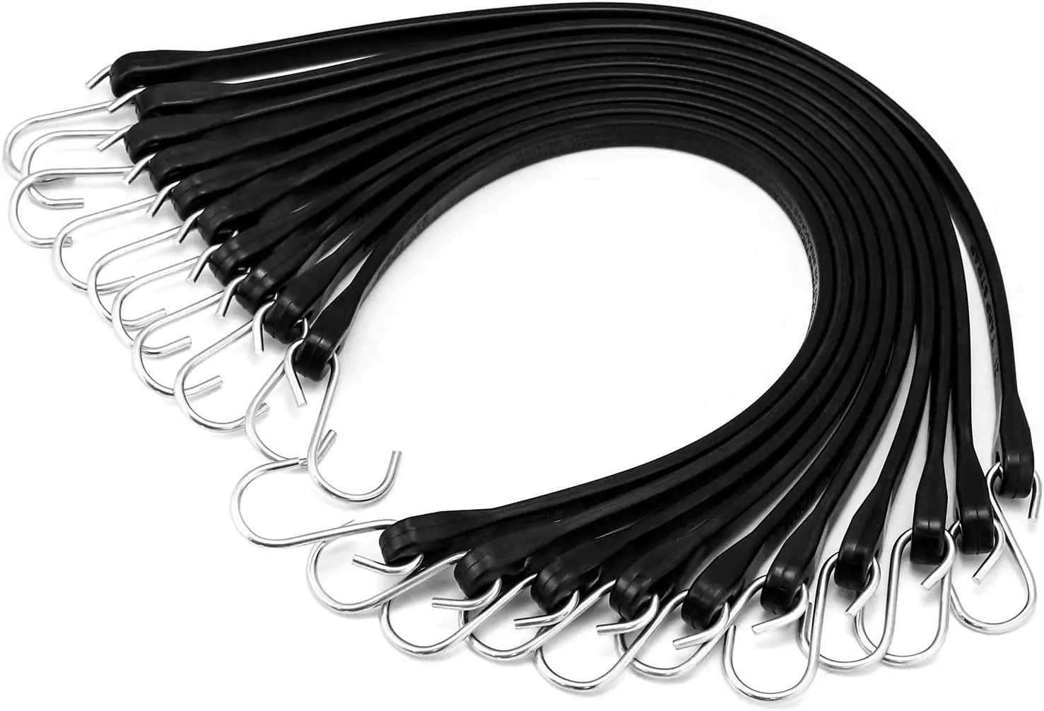 50 Pack 21 Inch Heavy Duty Bungee Cords with S-Hooks for Trailer Truck Cargo Tie Down
50 Pack 21 Inch Heavy Duty Bungee Cords with S-Hooks for Trailer Truck Cargo Tie Down
