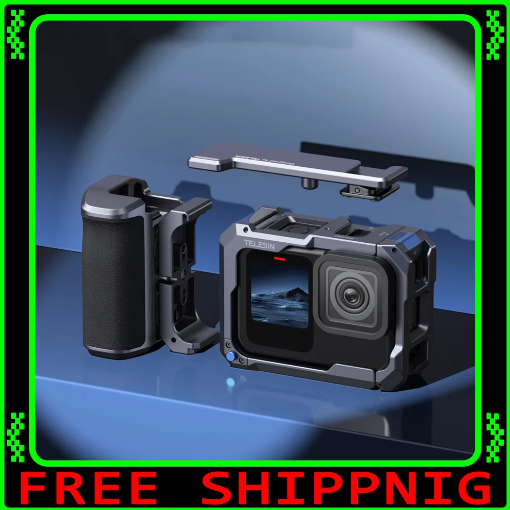 Спортивная камера TELESIN, ручка, металлическая клетка, защита от зарядки, адаптер для холодного башмака, чехол из алюминиевого сплава для Gopro 13, 12, 11, 10, 9
Спортивная камера TELESIN, ручка, металлическая клетка, защита от зарядки, адаптер для холодного башмака, чехол из алюминиевого сплава для Gopro 13, 12, 11, 10, 9