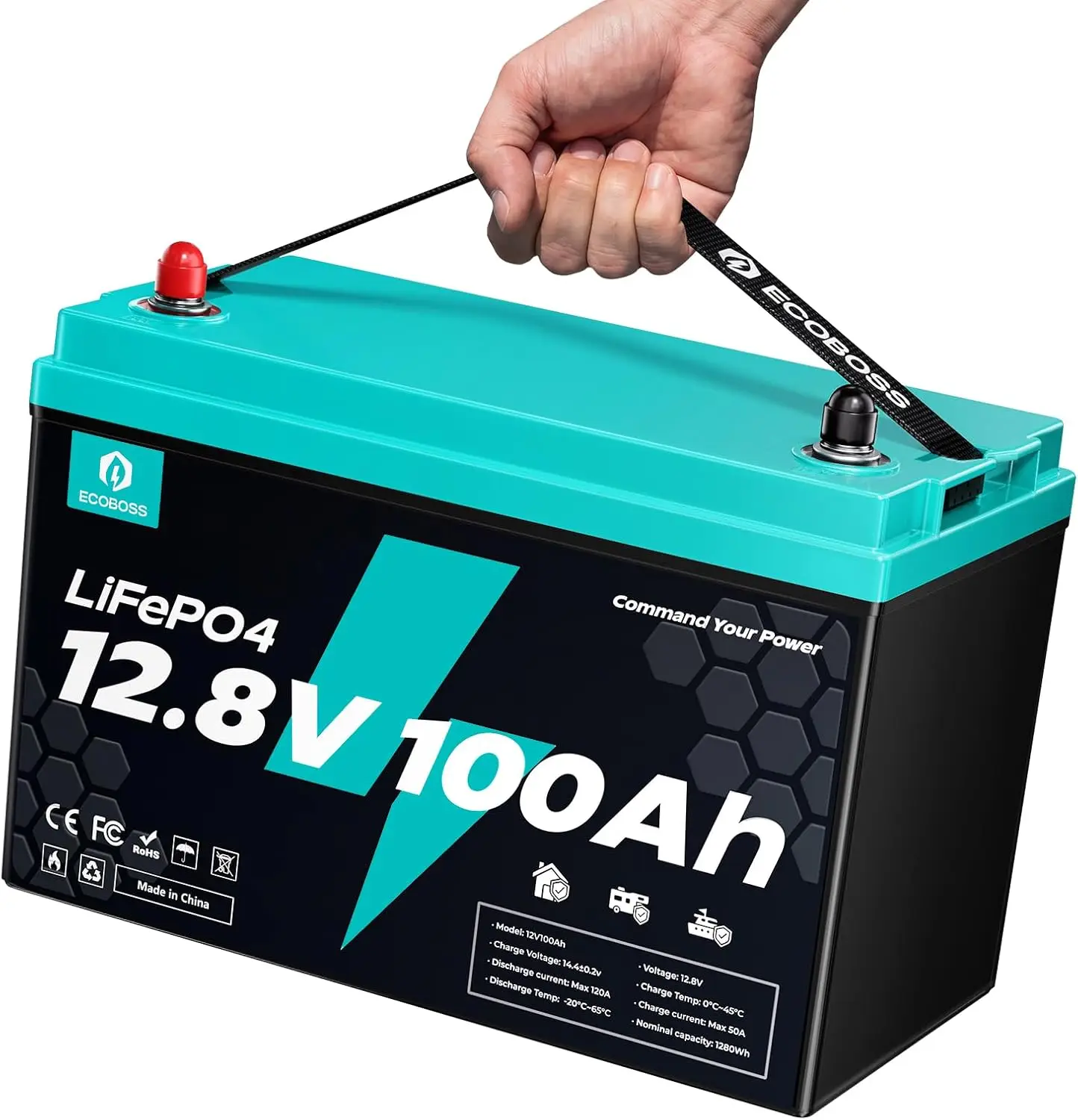 12V 100Ah LiFePO4 Battery Group 31, 1280Wh Deep Cycle Lithium Battery, 120A BMS, 15000+ Cycles, Low-Temp Cutoff Protection, Lith
12V 100Ah LiFePO4 Battery Group 31, 1280Wh Deep Cycle Lithium Battery, 120A BMS, 15000+ Cycles, Low-Temp Cutoff Protection, Lith