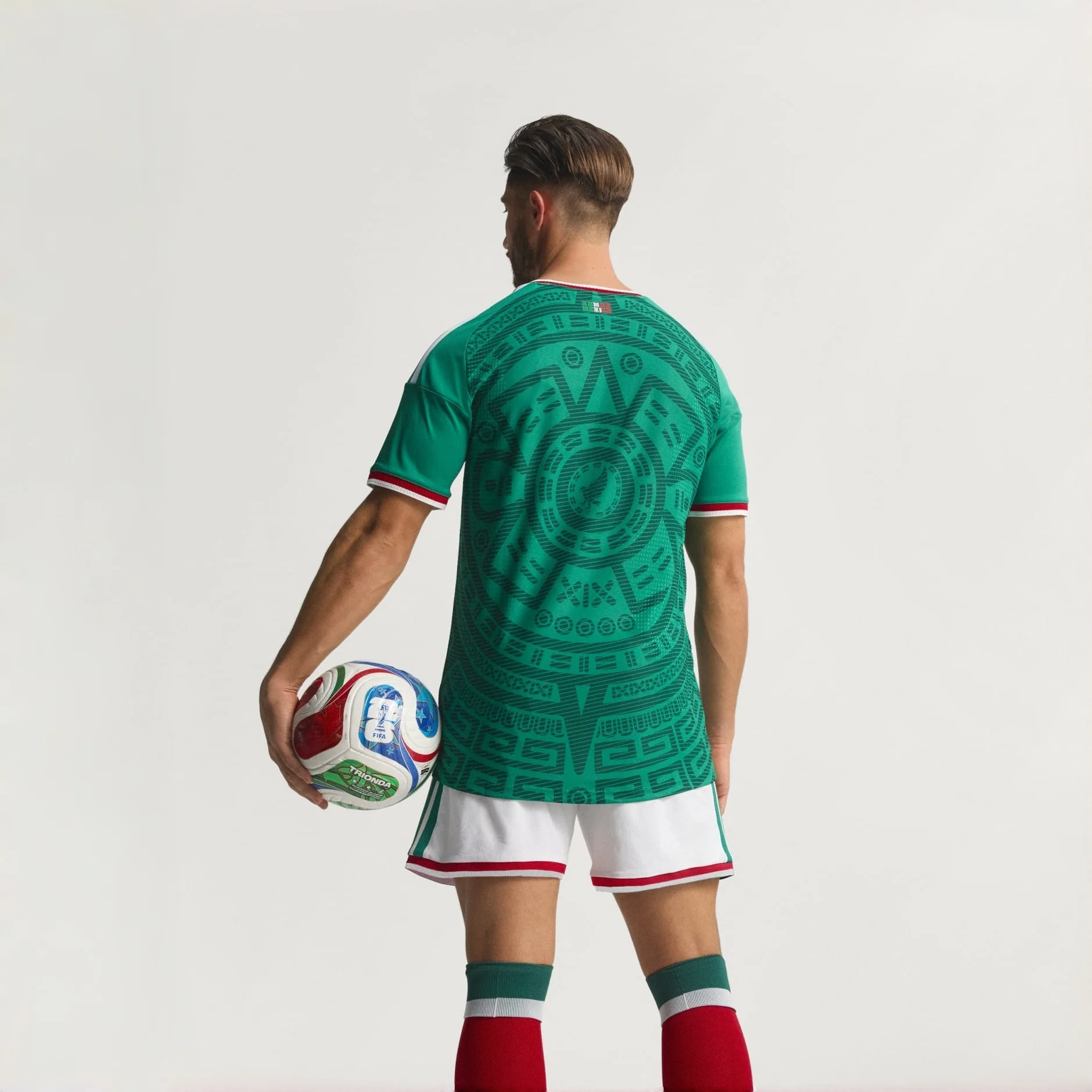 Mexico Men's Soccer Jersey Set Aztec Calendar Print Green Football Uniform with Shorts Training Quick Dry Breathable Sportswear
Mexico Men's Soccer Jersey Set Aztec Calendar Print Green Football Uniform with Shorts Training Quick Dry Breathable Sportswear