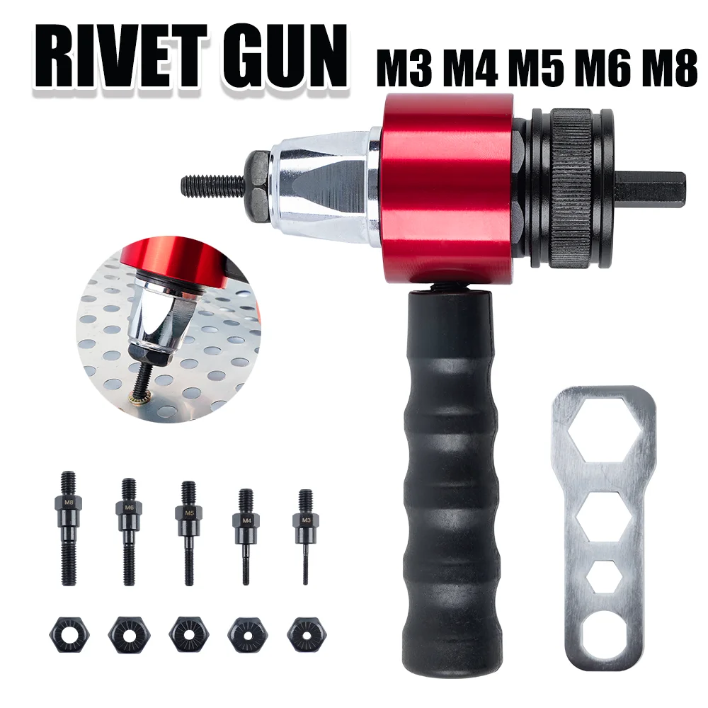 Electric Rivet Nut Gun M3 M4 M5 M6 M8, Aluminum Alloy Housing Power Rivet Nut Tool Kit for Home Repair/Automotive Riveting Tools
Electric Rivet Nut Gun M3 M4 M5 M6 M8, Aluminum Alloy Housing Power Rivet Nut Tool Kit for Home Repair/Automotive Riveting Tools