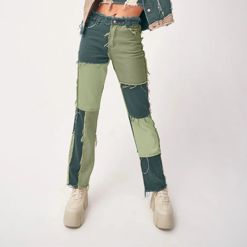Y2k Women Jeans High Waist Denim Pants Olive Green Distressed Hem Denim Jeans Asymmetrical Patchwork Straight Leg Jeans Pants
Y2k Women Jeans High Waist Denim Pants Olive Green Distressed Hem Denim Jeans Asymmetrical Patchwork Straight Leg Jeans Pants
