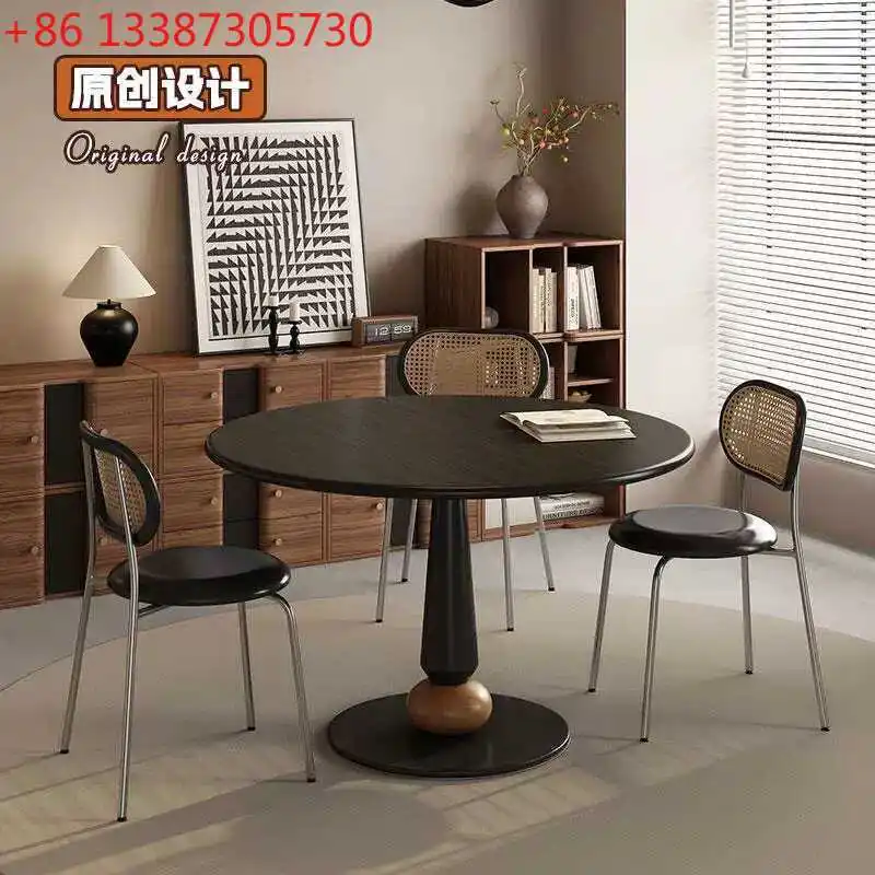 Nordic medieval style round solid wood dining table living room coffee table simple household
Nordic medieval style round solid wood dining table living room coffee table simple household