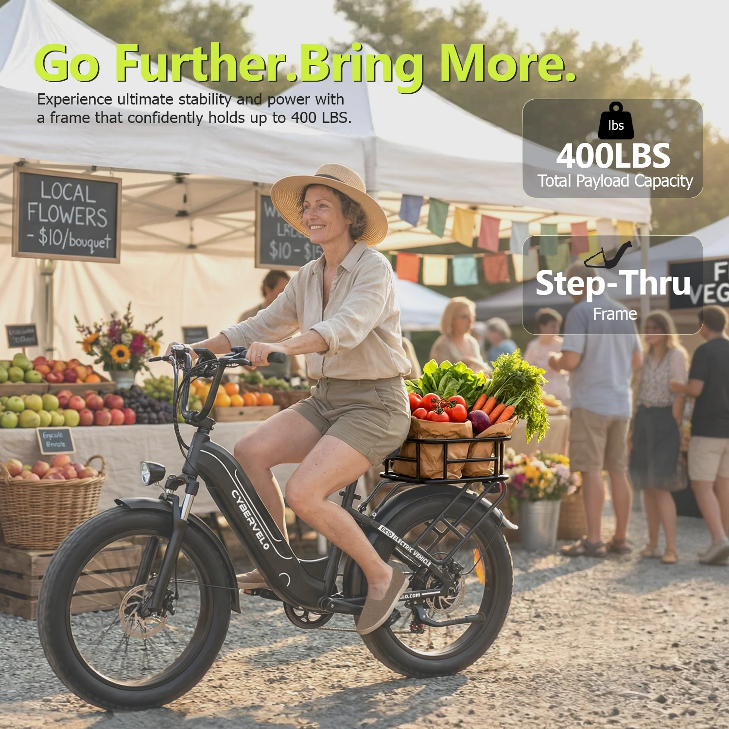 1000W Peak 26" Step-Thru City Commuter Electric Bike, 7-Speed with 48V 25Ah Removable Battery, Adult Daily Urban Riding Ebike Cybervelo EK10
1000W Peak 26" Step-Thru City Commuter Electric Bike, 7-Speed with 48V 25Ah Removable Battery, Adult Daily Urban Riding Ebike Cybervelo EK10
