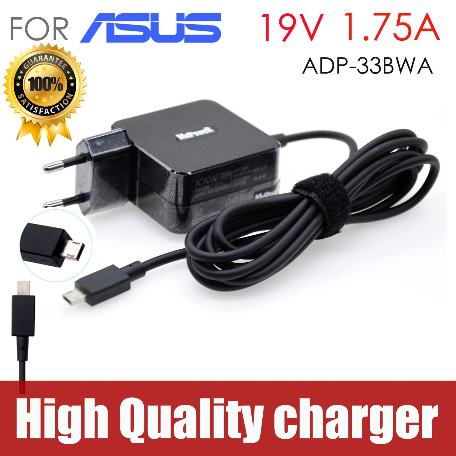 For ASUS laptop AC adapter charger Micro USB 19V 1.75A 33W ADP-33AW A EXA1206UH Eeebook X205T X205TA E202 E202S E205SA
For ASUS laptop AC adapter charger Micro USB 19V 1.75A 33W ADP-33AW A EXA1206UH Eeebook X205T X205TA E202 E202S E205SA
