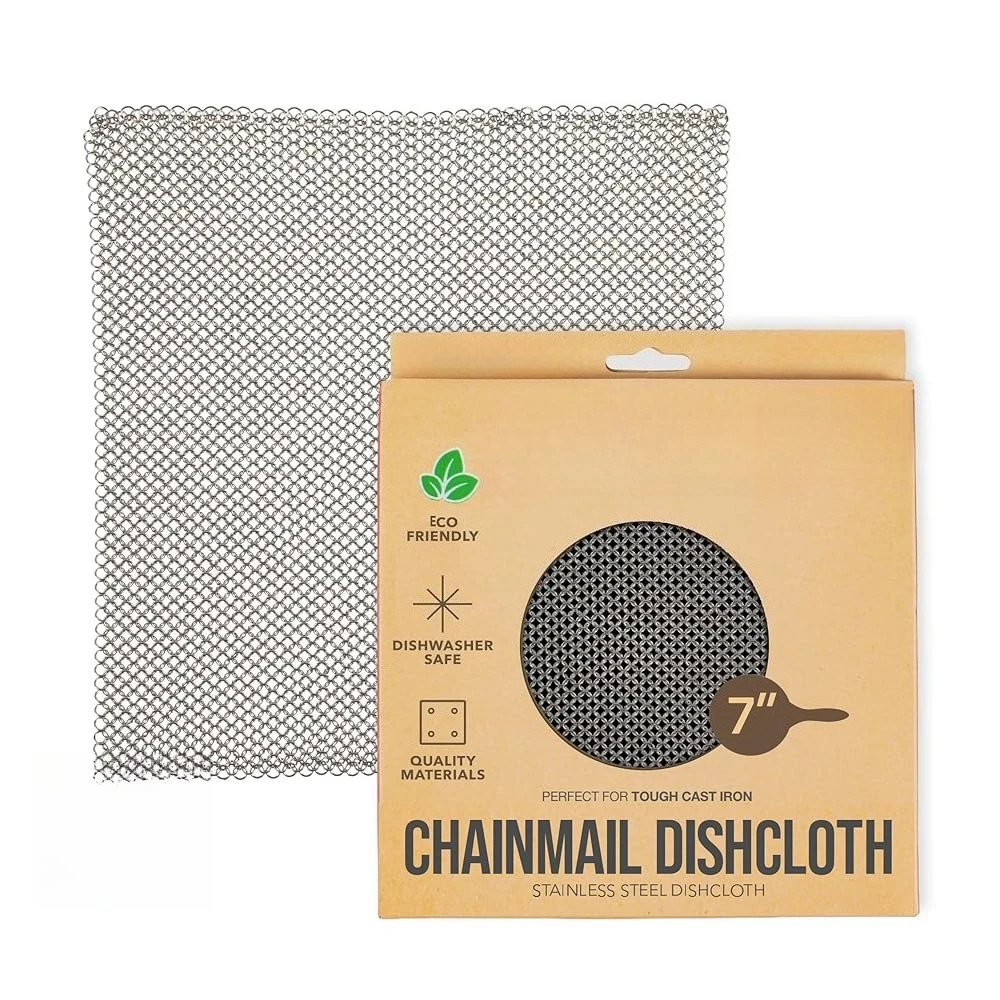Knapp Made Chainmail Dishcloth 7”x5” - Replace Your Dirty Sponge - All Purpose Kitchenware, Pots & Pans Cleaner - Lasts a Lif
Knapp Made Chainmail Dishcloth 7”x5” - Replace Your Dirty Sponge - All Purpose Kitchenware, Pots & Pans Cleaner - Lasts a Lif