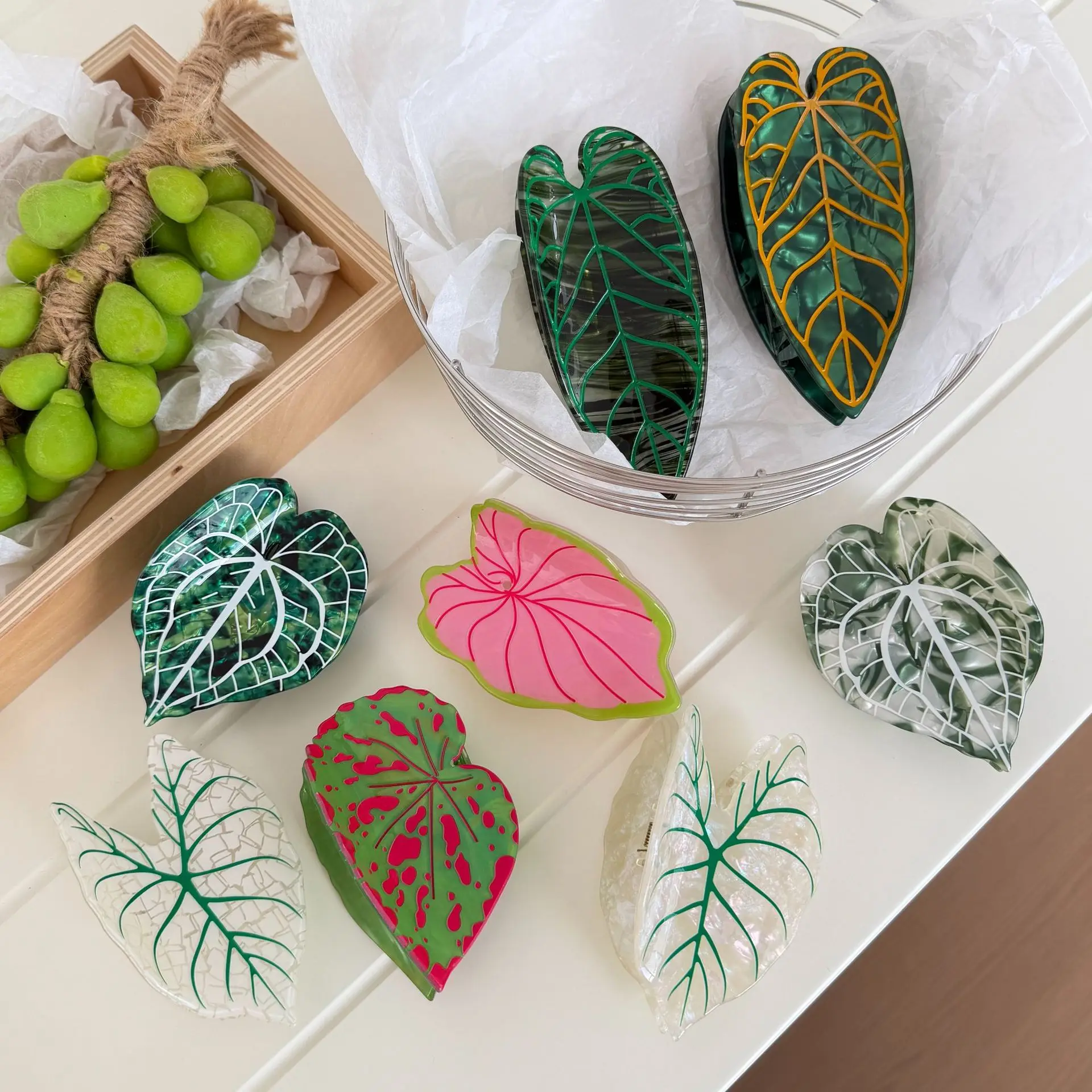 2026 Summer Plant Leaf Acetate Hair Claw Clip For Women Unique Nature Inspired Tortoiseshell Crab Clip Clamp Hair Accessories
2026 Summer Plant Leaf Acetate Hair Claw Clip For Women Unique Nature Inspired Tortoiseshell Crab Clip Clamp Hair Accessories
