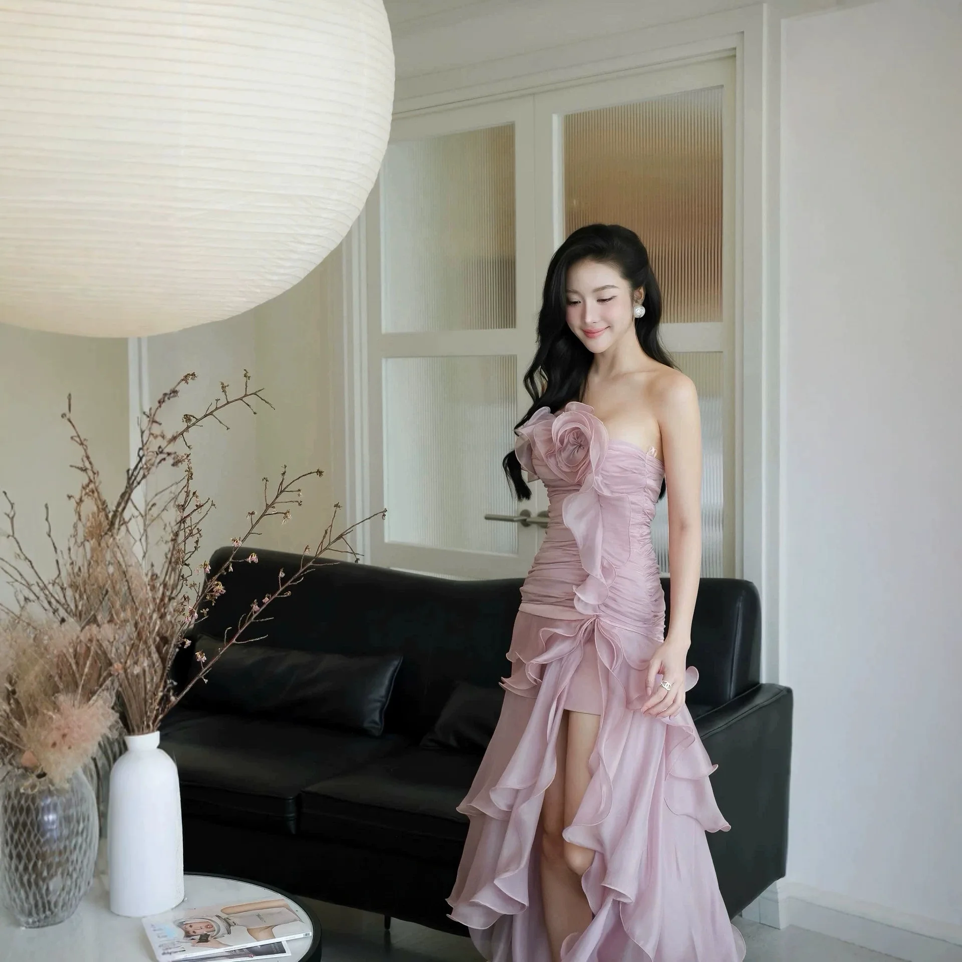 Fashion Strapless 3D Flower Long Dress Sexy Ruffle High Waist Asymmetrical Hem Dresses Luxury Party Wedding Guest Prom Gowns
Fashion Strapless 3D Flower Long Dress Sexy Ruffle High Waist Asymmetrical Hem Dresses Luxury Party Wedding Guest Prom Gowns