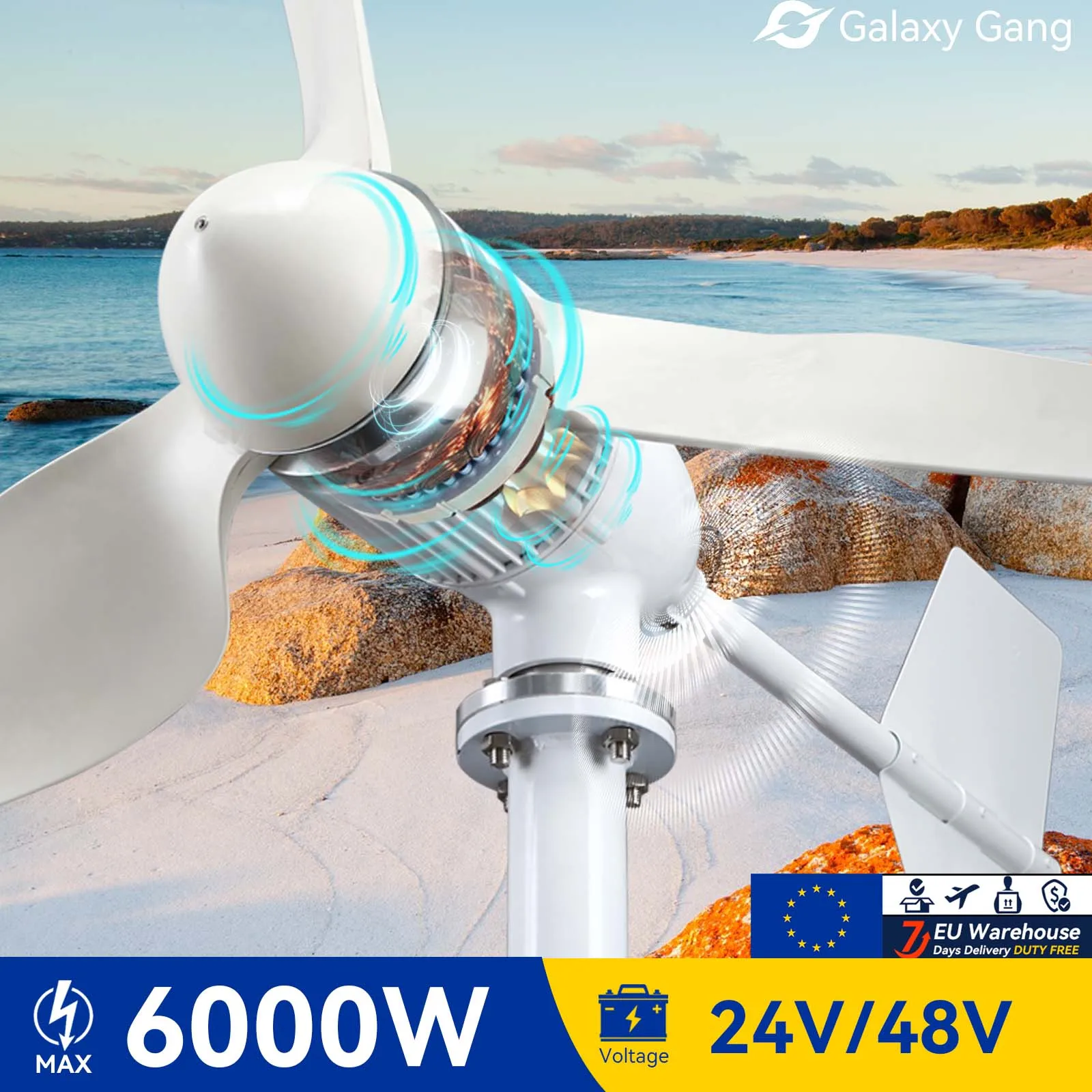 Galaxy Gang 6000 Вт комплект турбины ветряной мельницы 6 кВт мощность 3 лопасти 24 В 48 В с контроллером MPPT автономная инверторная система ModelM6
Galaxy Gang 6000 Вт комплект турбины ветряной мельницы 6 кВт мощность 3 лопасти 24 В 48 В с контроллером MPPT автономная инверторная система ModelM6
