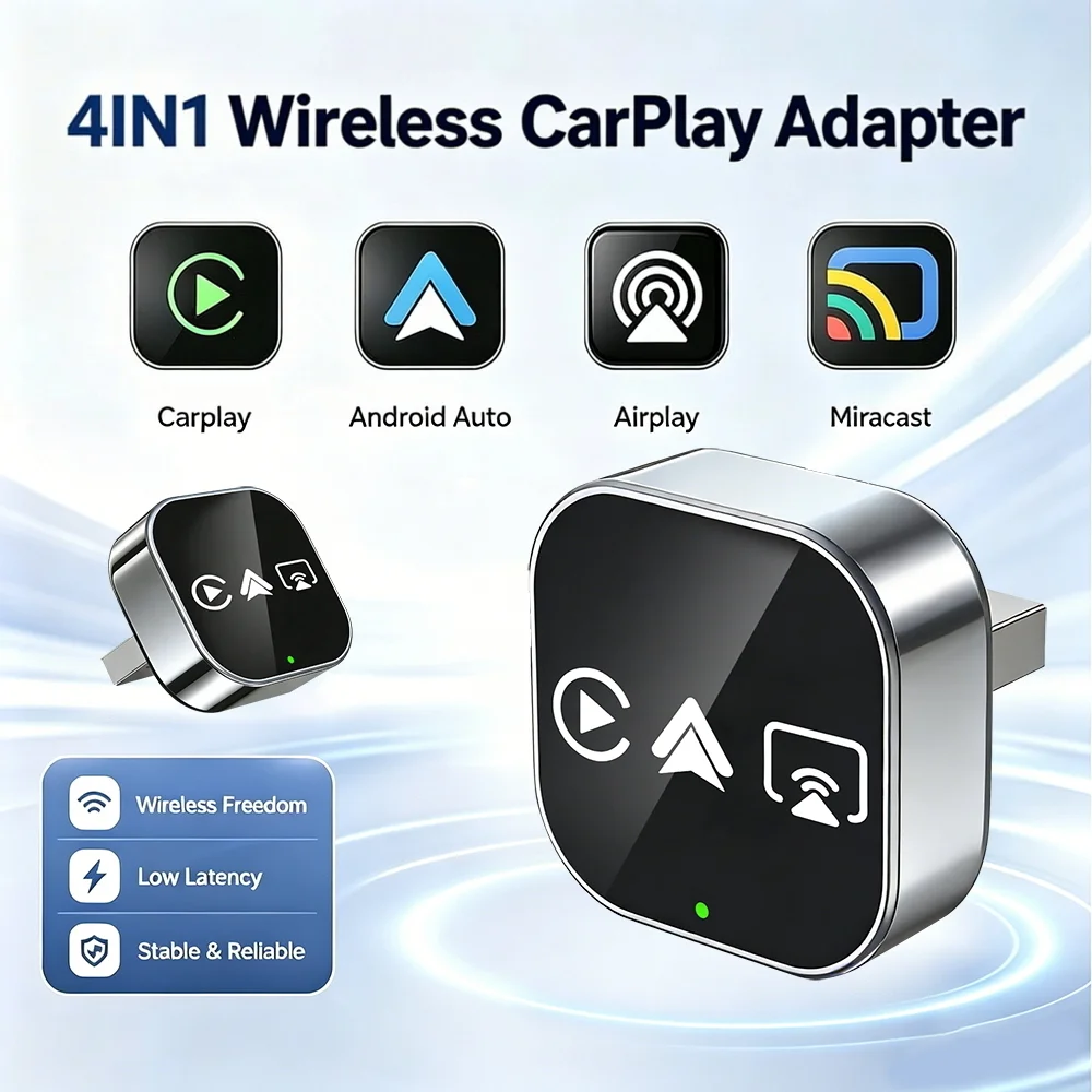 2026 Upgrade 4 in 1 Wireless CarPlay Android Auto Adapter Smart Box Car Play Dongle Plug&Play Auto Connect For iPhone Android
2026 Upgrade 4 in 1 Wireless CarPlay Android Auto Adapter Smart Box Car Play Dongle Plug&Play Auto Connect For iPhone Android