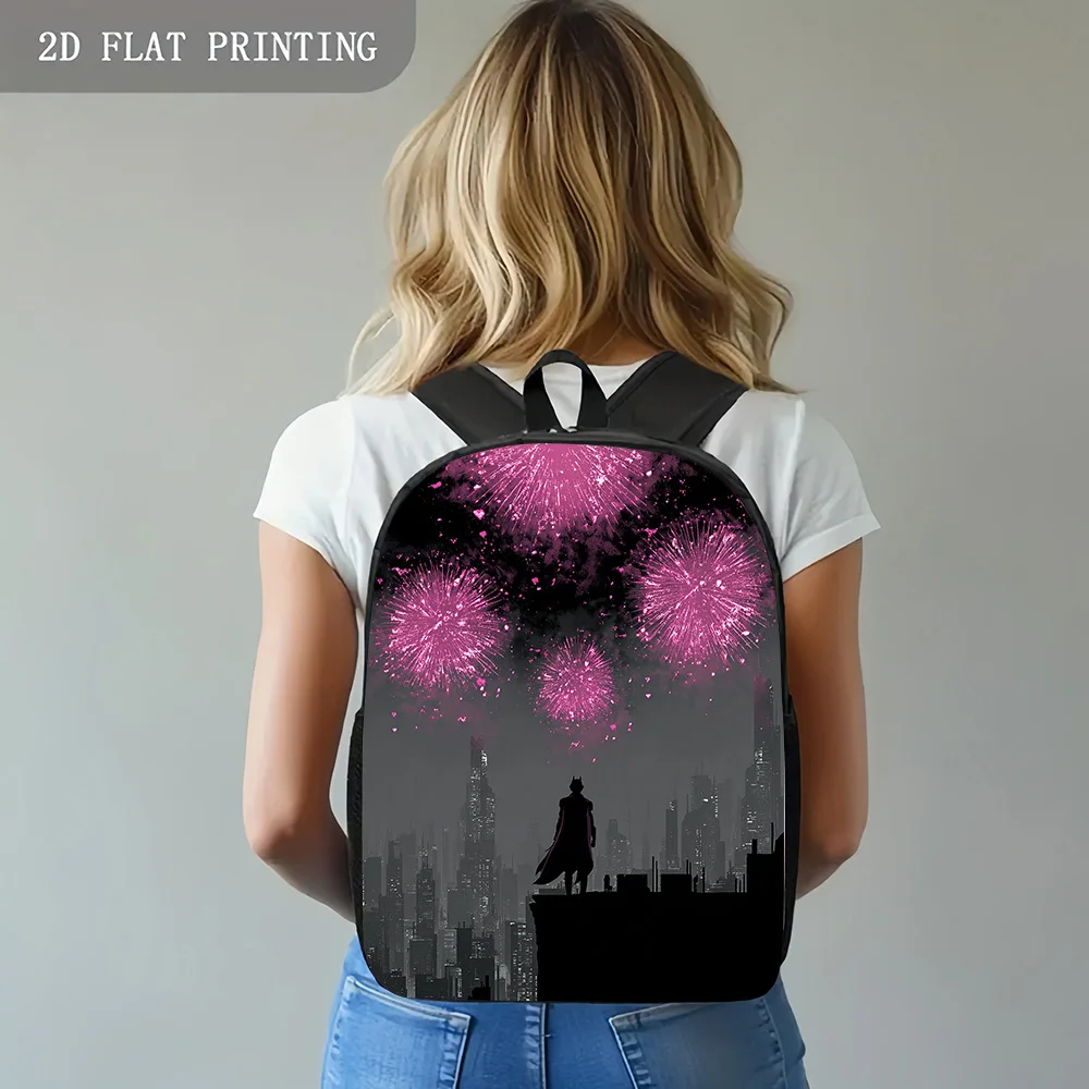 1 black hero silhouette city scenery with pink fireworks display | trendy urban design, durable material, light and comfortable
1 black hero silhouette city scenery with pink fireworks display | trendy urban design, durable material, light and comfortable