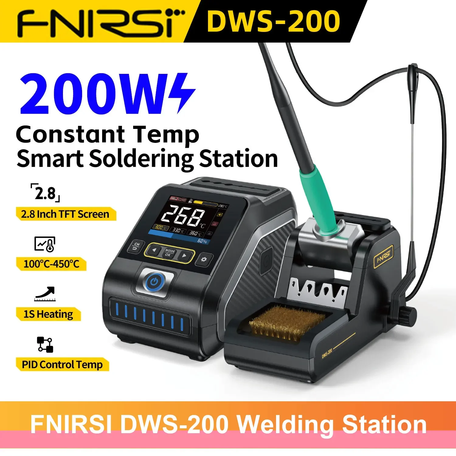 FNIRSI DWS-200 200W Rework Soldering Station C210/C245 Handle with Soldering Helping Hand Electronic Welding Repair Solder Tools
FNIRSI DWS-200 200W Rework Soldering Station C210/C245 Handle with Soldering Helping Hand Electronic Welding Repair Solder Tools